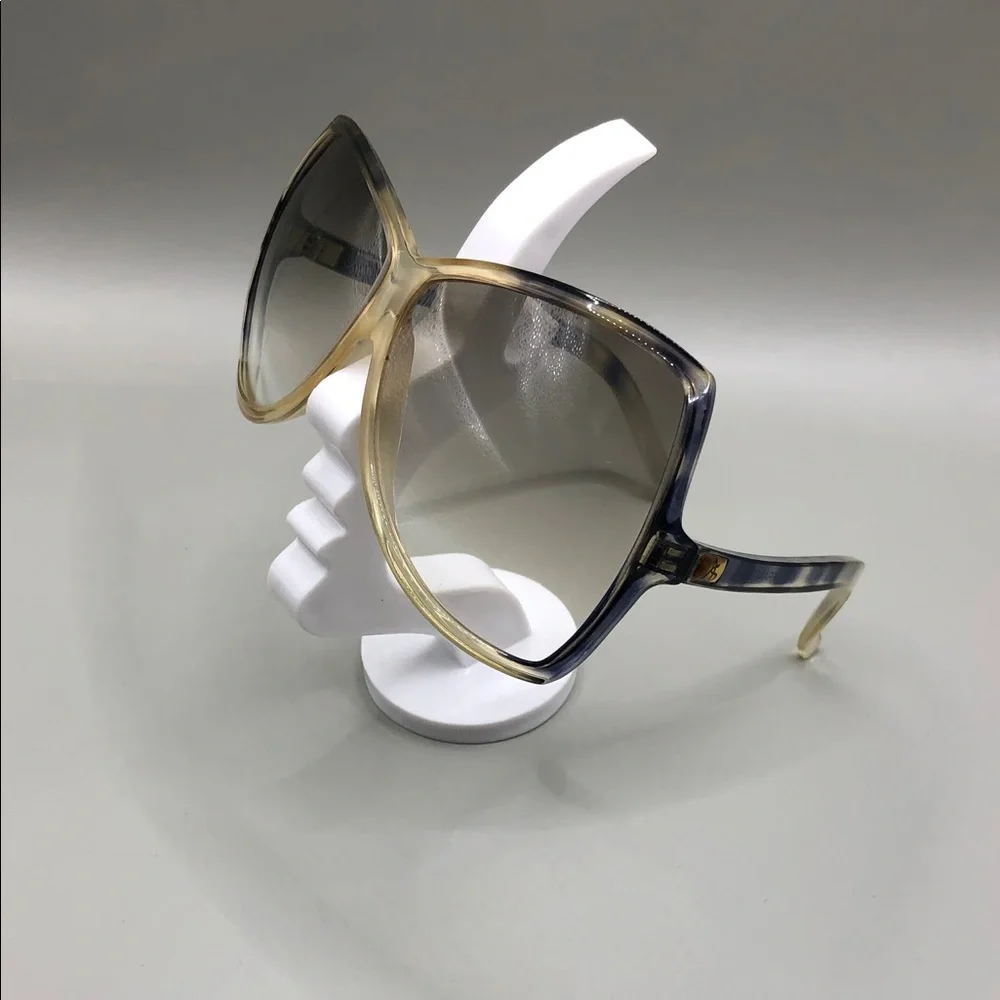 Annie Saral France Vintage Designer Oversized Sunglasses Gradient Tortoise